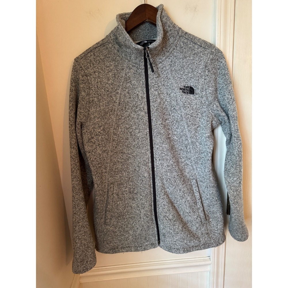 The North Face Womens Crescent Full Zip Fleece Jacket Grey Heather Large L
